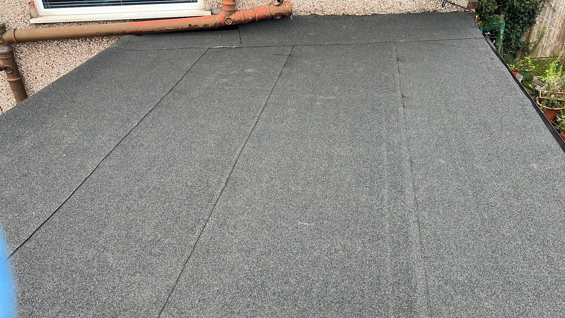 New felt flat roof after replacement by Wavertree Roofing